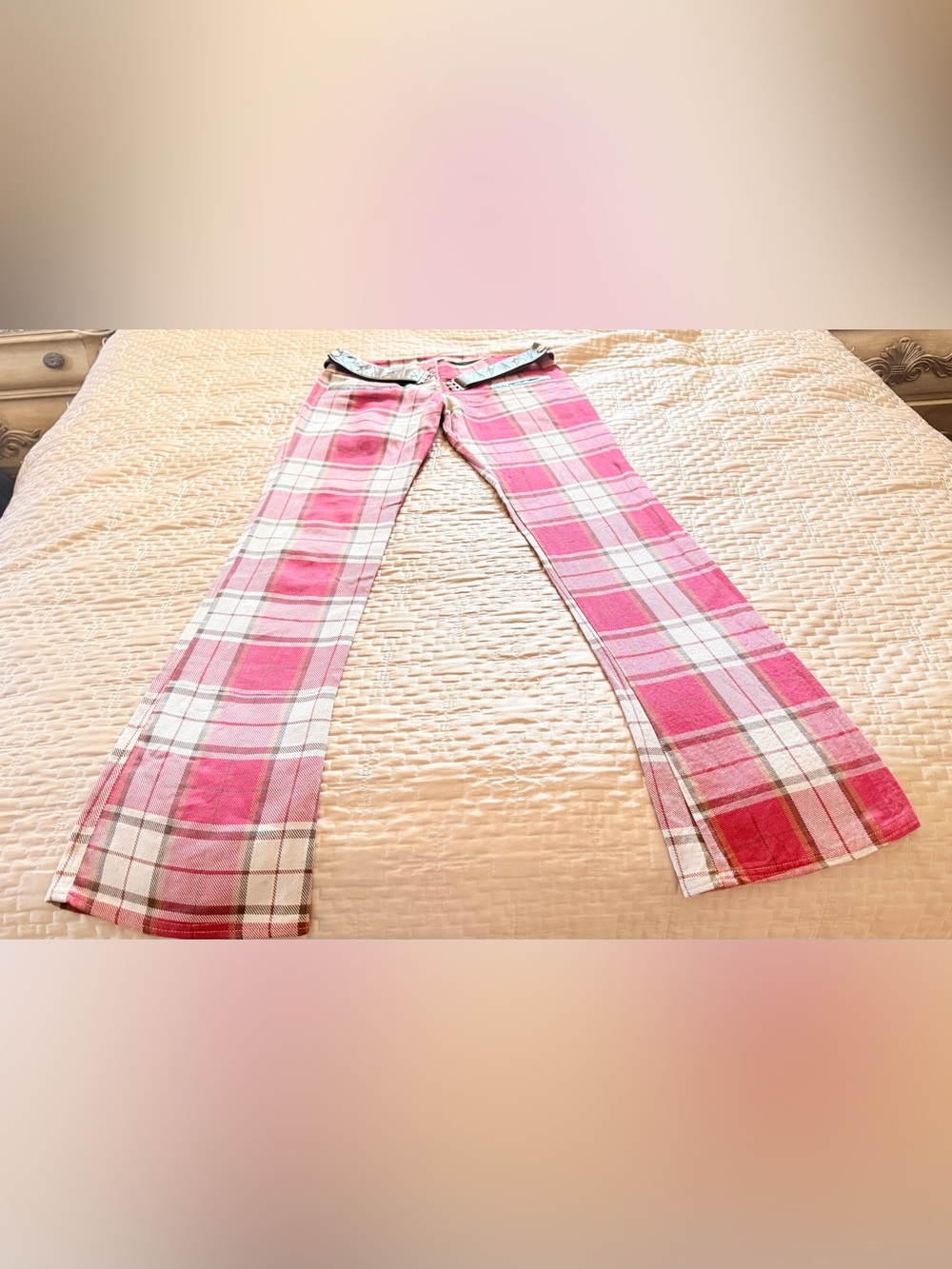 Vintage Electric Barbarella Red/Vanilla Plaid Pants Sz 4